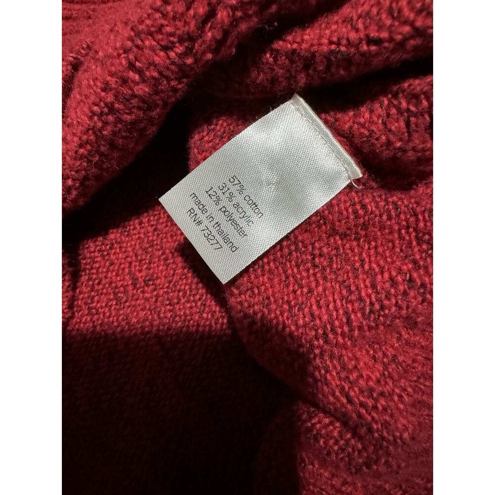 Sonoma Women's Red Long Sleeve V-Neck Sweater Size L Cotton Blend Pullover Knit - Picture 7 of 7